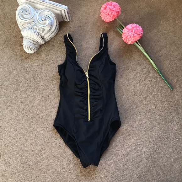 Miraclesuit Other - Black one piece with gold zipper - Miraclesuit